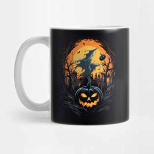 scary pumpkin on halloween Mug